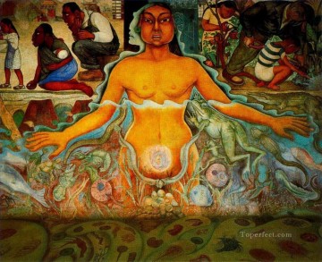 Diego Rivera Painting - figura que simboliza la raza asiática 1951 Diego Rivera